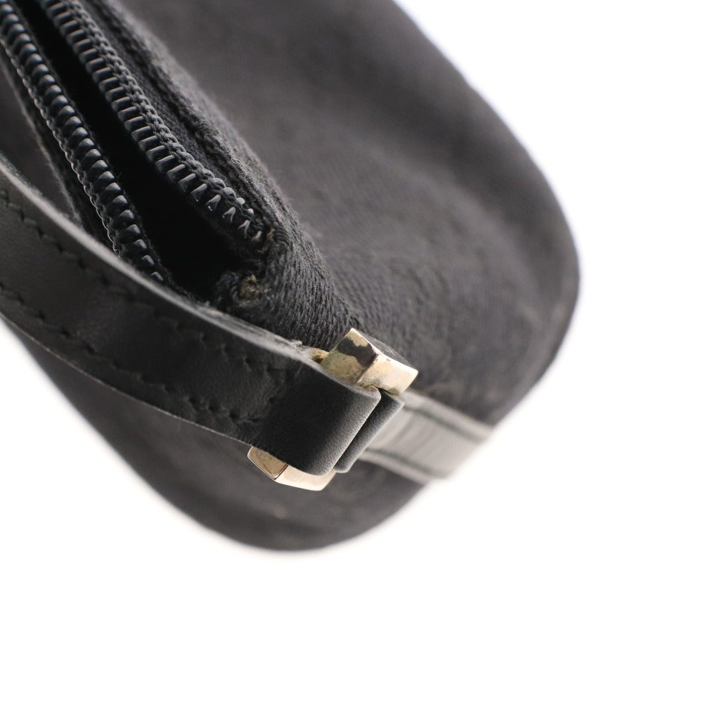 ■ GUCCI GG Canvas Mini Bag 002058 Pouch Handbag Bag Silver Hardware Open Zipper Women's Men's Black