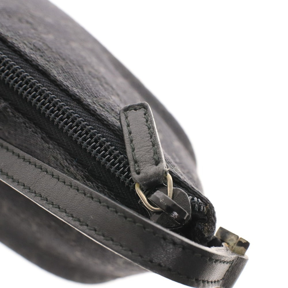 ■ GUCCI GG Canvas Mini Bag 002058 Pouch Handbag Bag Silver Hardware Open Zipper Women's Men's Black
