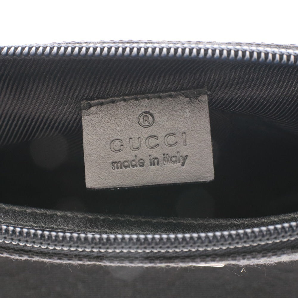 ■ GUCCI GG Canvas Mini Bag 002058 Pouch Handbag Bag Silver Hardware Open Zipper Women's Men's Black