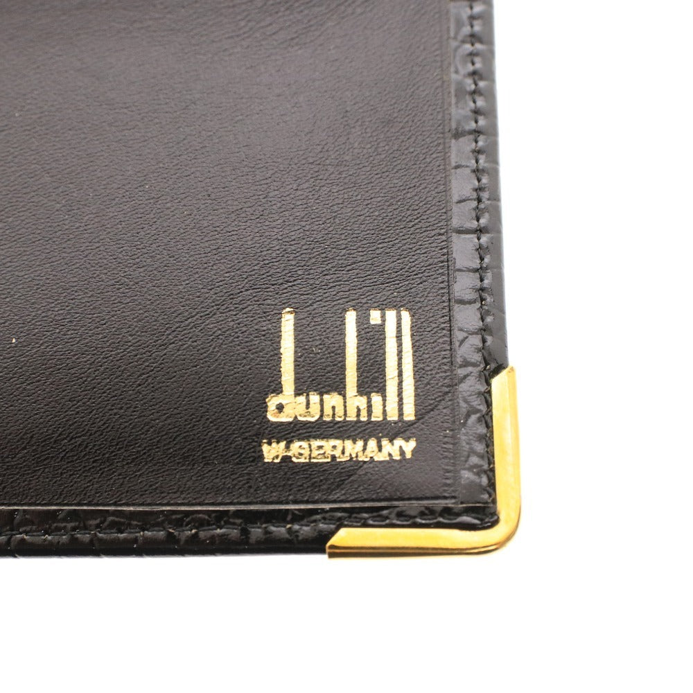 ■ dunhill ダンヒル 長財布 ウォレット 二つ折り ゴールド金具 札入れ カード入れ ロゴ メンズ ブラック 箱付き