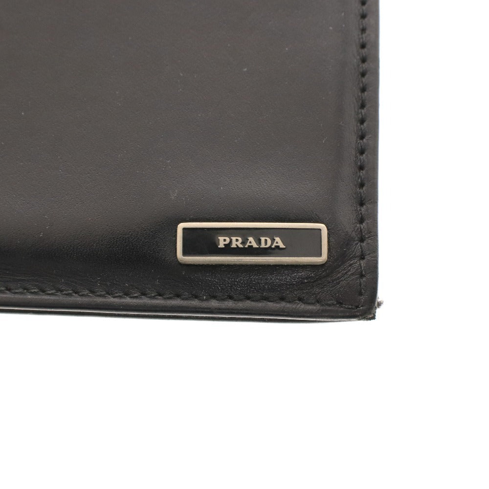 ■ プラダ 二つ折り 財布 札入れ カードケース マネークリップロゴ イタリア製 メンズ ブラック