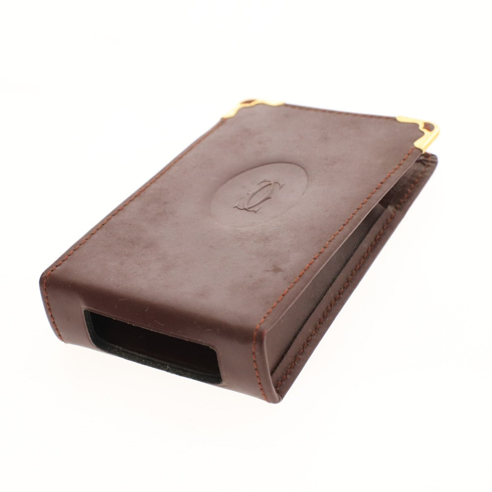 ■ CARTIER カルティエ シガレットケース マストライン たばこポーチ 喫煙グッズ ボルドー 付属品付き