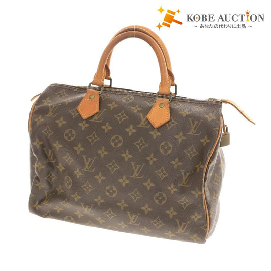 ■ ルイヴィトン スピーディー ハンドバッグ モノグラム キャンバス 鞄 ファスナー開閉 レディース ダークブラウン