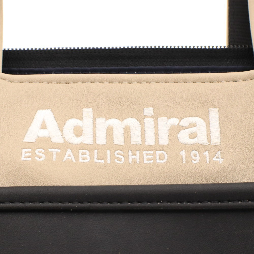 ■ Admiral アドミラル ミニ トートバッグ ハンドバッグ 鞄 ファスナー ポケット ロゴ メンズ レディース ライトベージュ