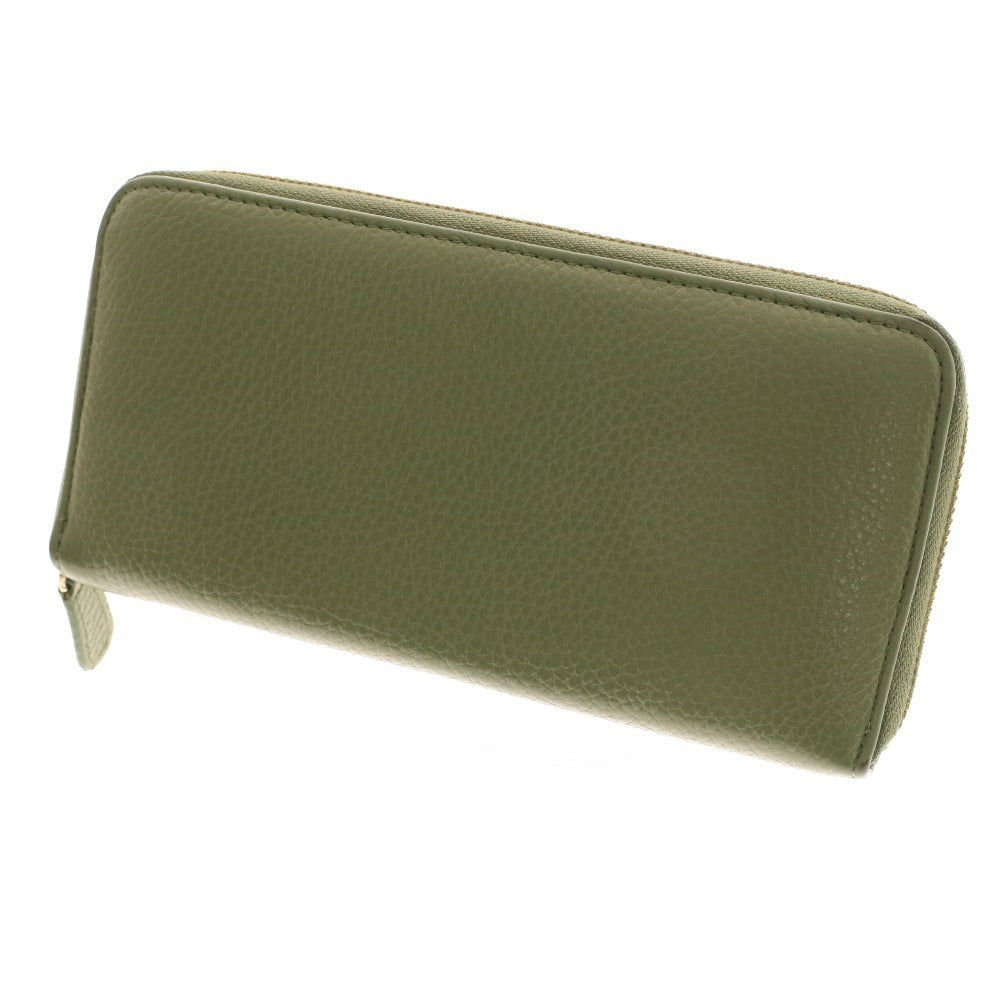 ■ mura ムラ 長財布 ウォレット ラウンドファスナー ゴールド金具 小銭入れ カード入れ メンズ レディース カーキ系 付属品付き