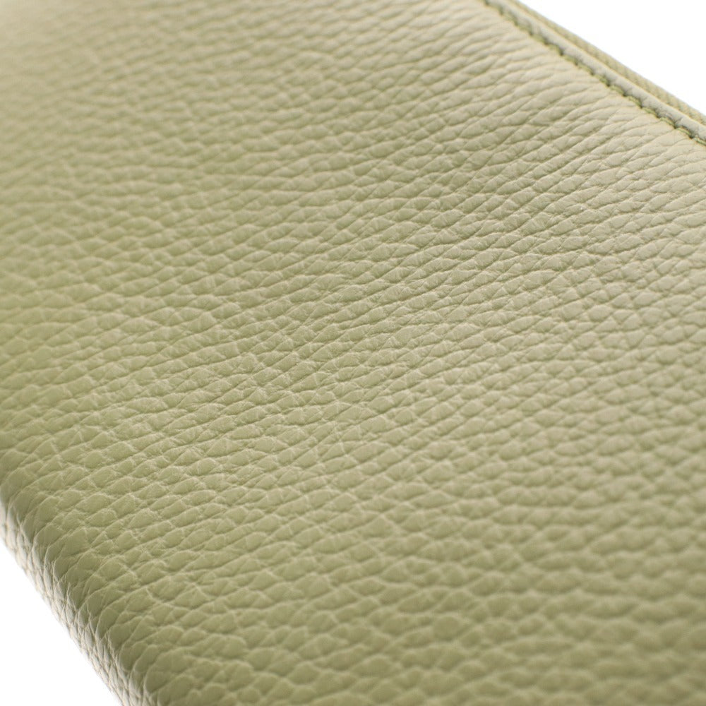 ■ mura ムラ 長財布 ウォレット ラウンドファスナー ゴールド金具 小銭入れ カード入れ メンズ レディース カーキ系 付属品付き