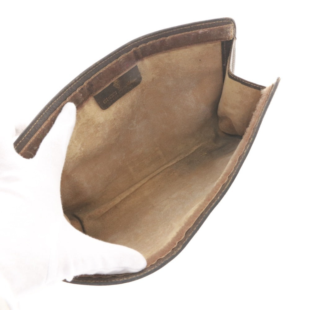 ■ GUCCI グッチ GGスプリーム ウェブ シェリーライン クラッチバッグ 41・014・2125・28 ハンドバッグ 鞄 メンズ ブラウン系 ベージュ系