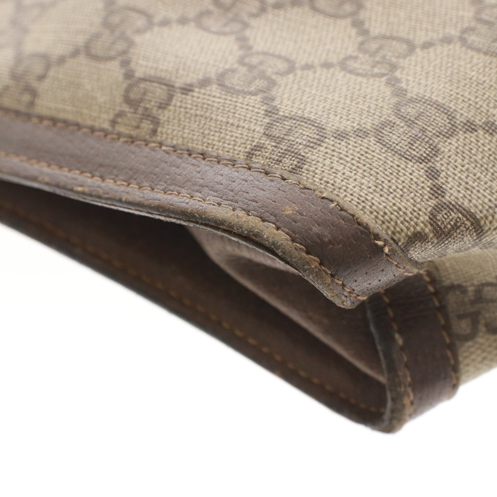 ■ GUCCI グッチ GGスプリーム ウェブ シェリーライン クラッチバッグ 41・014・2125・28 ハンドバッグ 鞄 メンズ ブラウン系 ベージュ系