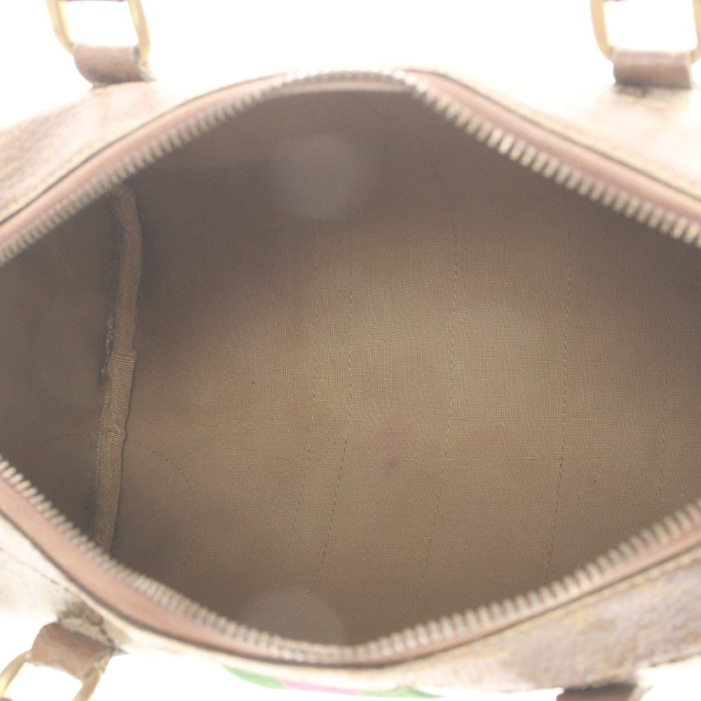 ■ GUCCI Old Sherry Line GG Supreme Mini Boston Bag, Handbag, Men's, Brown, Beige