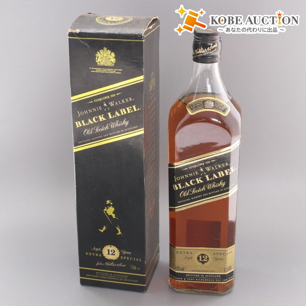 ■ 酒 ウイスキー ジョニーウォーカー ブラックラベル スコッチ アルコール 1000ml 43度 未開栓 未使用 箱付き