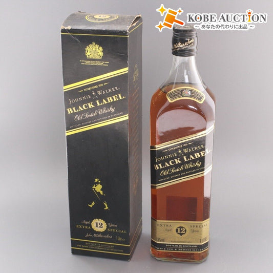 ■ 酒 ウイスキー ジョニーウォーカー ブラックラベル スコッチ アルコール 1000ml 43度 未開栓 未使用 箱付き