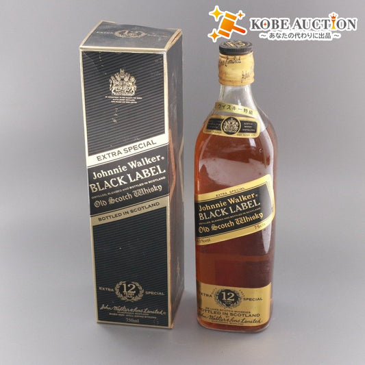 ■ 酒 ウイスキー ジョニーウォーカー ブラックラベル 12年 スコッチ アルコール 750ml 43度 未開栓 未使用 箱付き