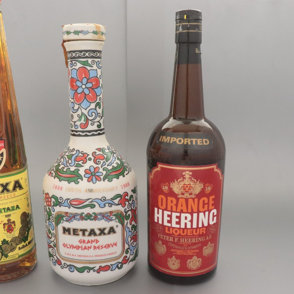 ■ 酒 ブランデー リキュール 4本セットまとめ売り メタクサ サントリー オレンジヒーリング シンデレラシュー 未開栓 未使用 箱付き含む