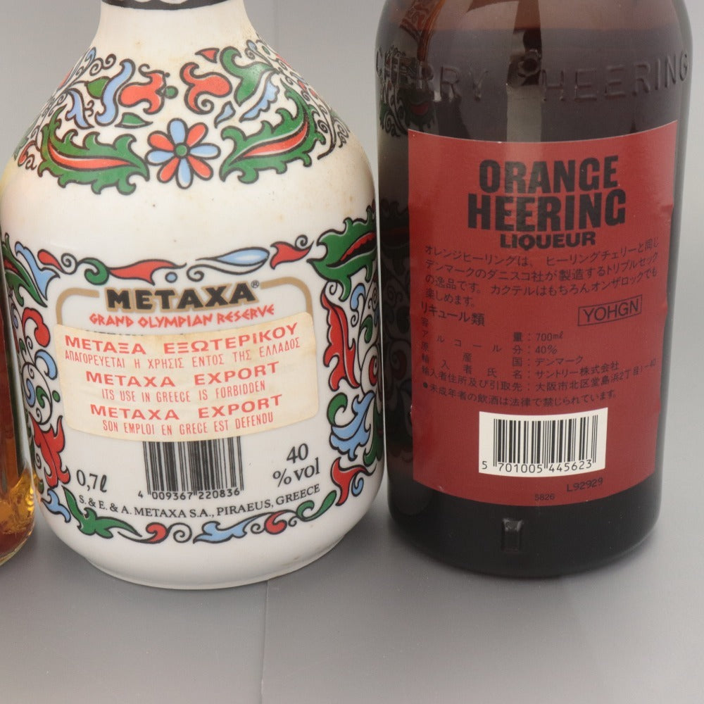 ■ 酒 ブランデー リキュール 4本セットまとめ売り メタクサ サントリー オレンジヒーリング シンデレラシュー 未開栓 未使用 箱付き含む