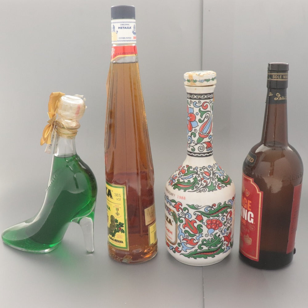 ■ 酒 ブランデー リキュール 4本セットまとめ売り メタクサ サントリー オレンジヒーリング シンデレラシュー 未開栓 未使用 箱付き含む