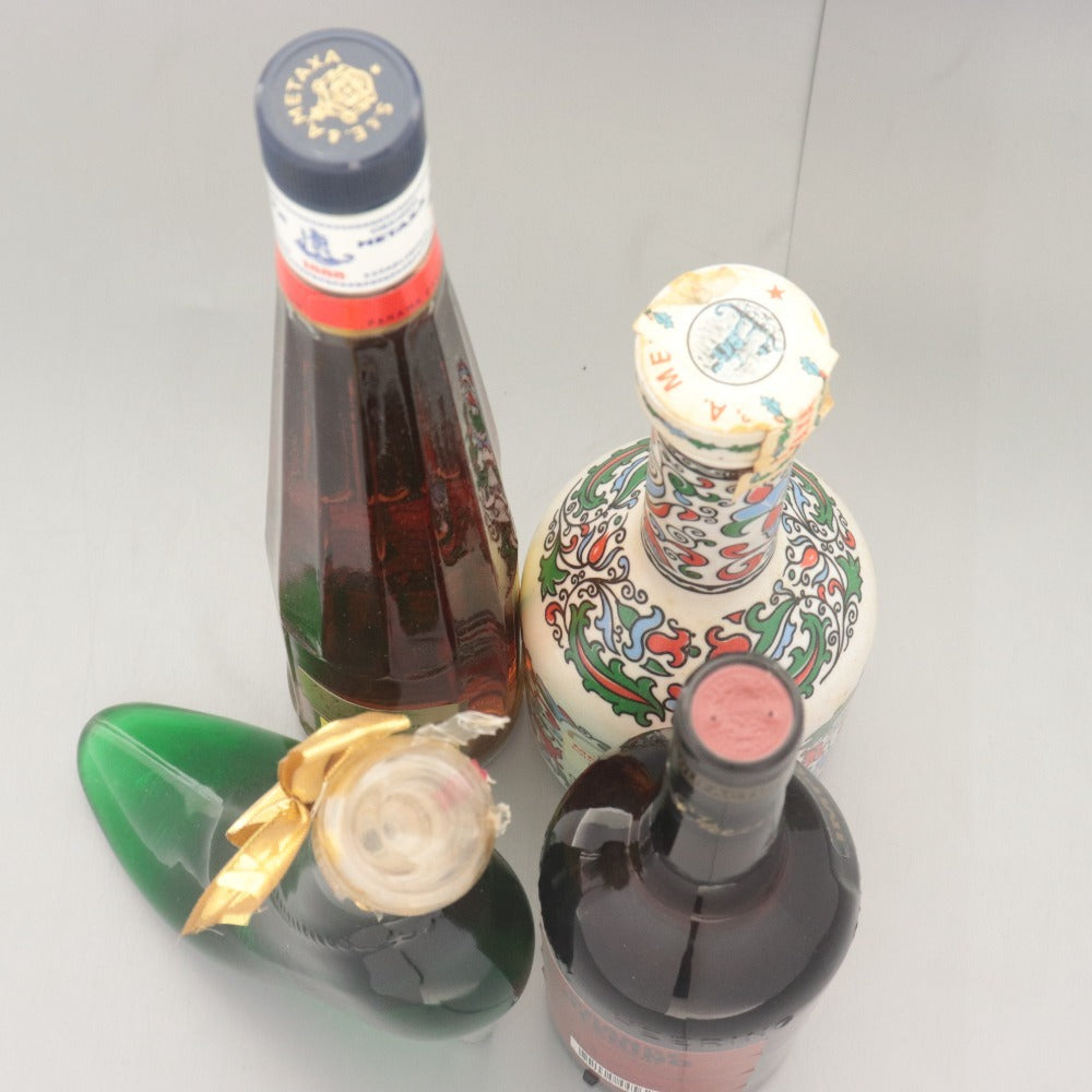■ 酒 ブランデー リキュール 4本セットまとめ売り メタクサ サントリー オレンジヒーリング シンデレラシュー 未開栓 未使用 箱付き含む