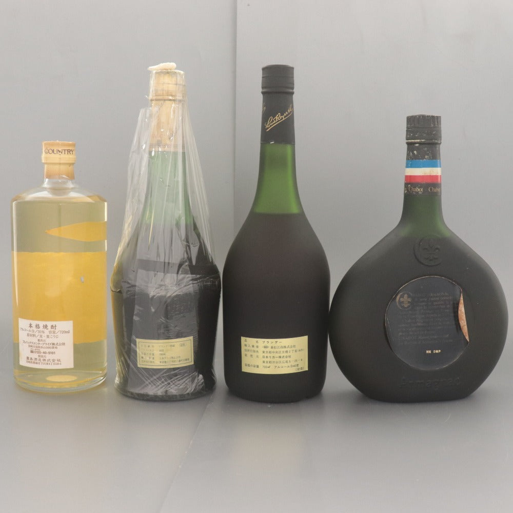 ■ 酒 ブランデー 焼酎 4本セット まとめ売り シャボー ナポレオン アルマニャック コニャック ルイロワイエ 未開栓 未使用 箱付き含む