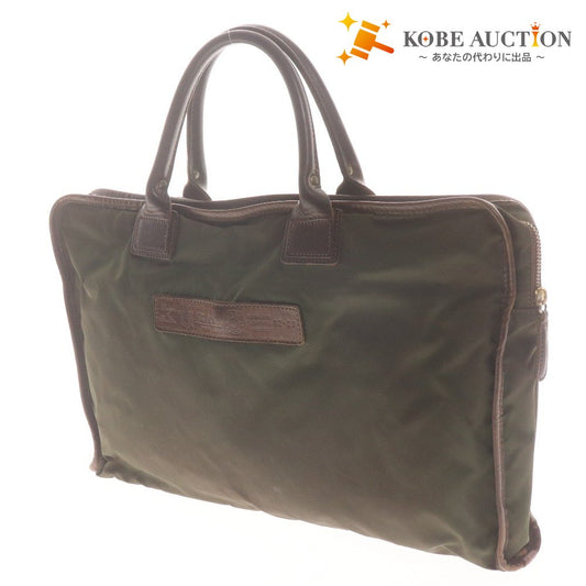 ■ フェリージ ビジネスバッグ ブリーフケース バッグ 鞄 ナイロン レザー イタリア製 メンズ カーキ