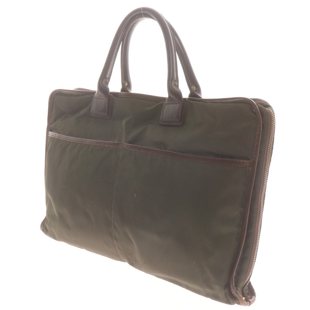 ■ フェリージ ビジネスバッグ ブリーフケース バッグ 鞄 ナイロン レザー イタリア製 メンズ カーキ