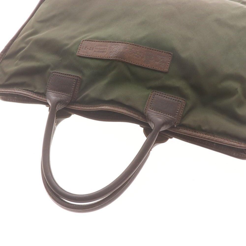 ■ フェリージ ビジネスバッグ ブリーフケース バッグ 鞄 ナイロン レザー イタリア製 メンズ カーキ