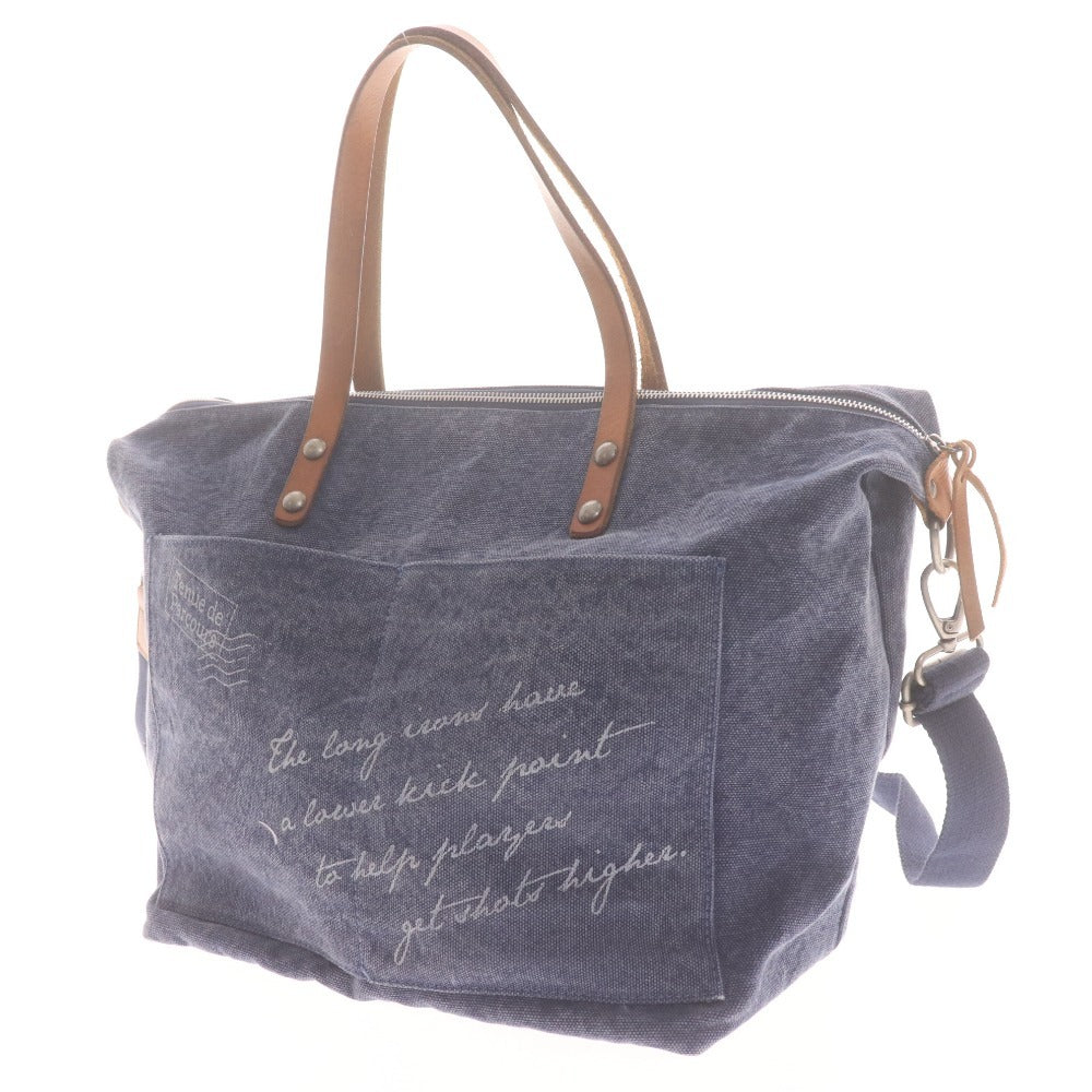 ■ ゾーイ ボストンバッグ バッグ 鞄 ショルダー レザー持ち手 デニムキャンパス ゴルフ メンズ レディース ブルー