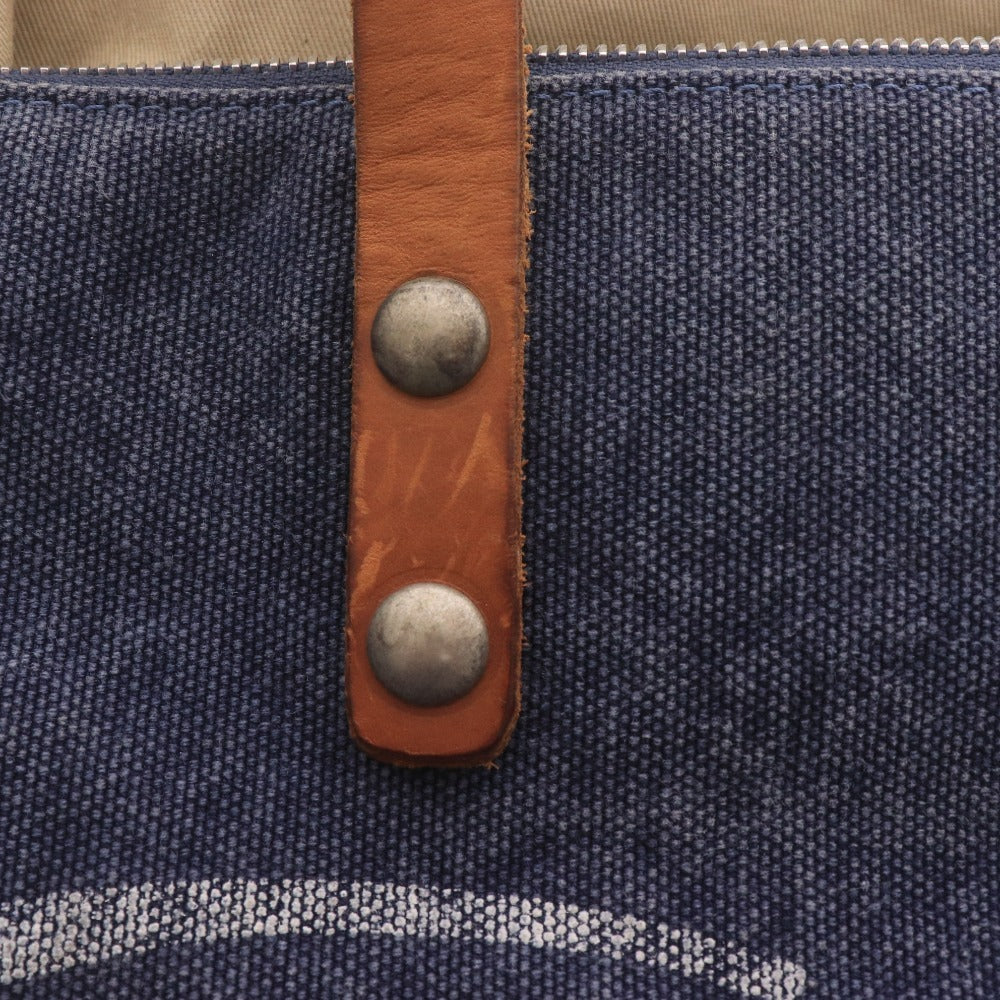 ■ ゾーイ ボストンバッグ バッグ 鞄 ショルダー レザー持ち手 デニムキャンパス ゴルフ メンズ レディース ブルー