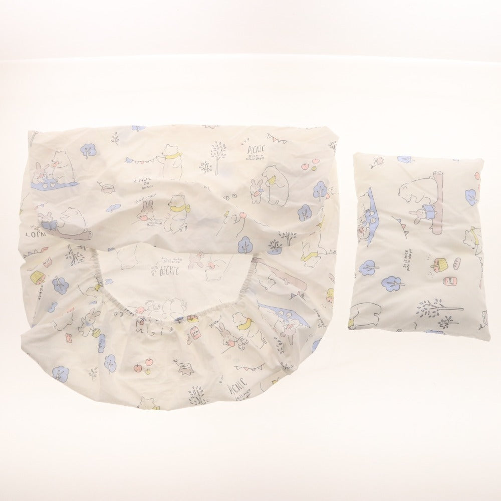 ■ 西松屋 ミニべビー布団 8点セット 掛布団 敷布団 枕 各カバー 防水スーツ 敷パッド 赤ちゃん用 ベッド 寝具