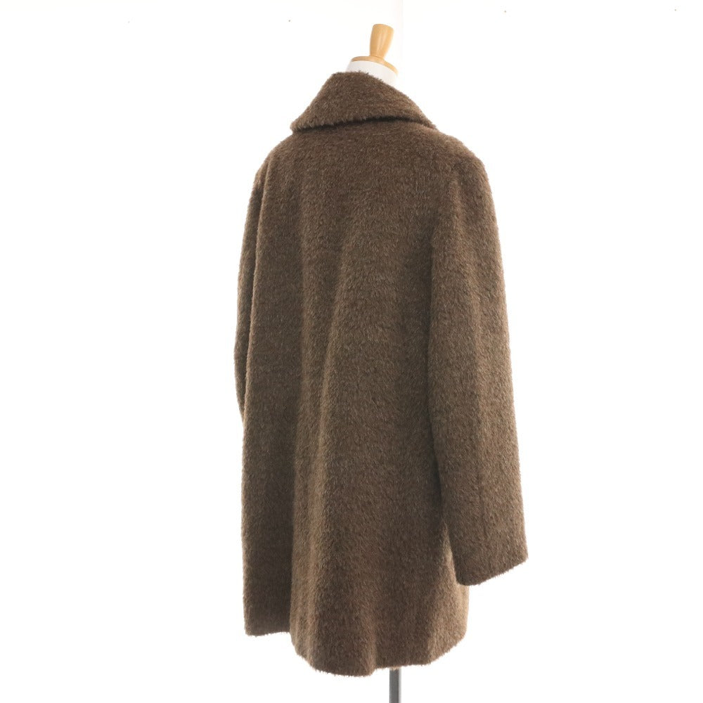 ■ ビームス コート 17-19-0001-202 長袖 アウター 無地 裏地総柄 ポケット メンズ レディース M ブラウン