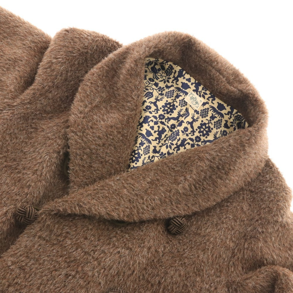 ■ ビームス コート 17-19-0001-202 長袖 アウター 無地 裏地総柄 ポケット メンズ レディース M ブラウン