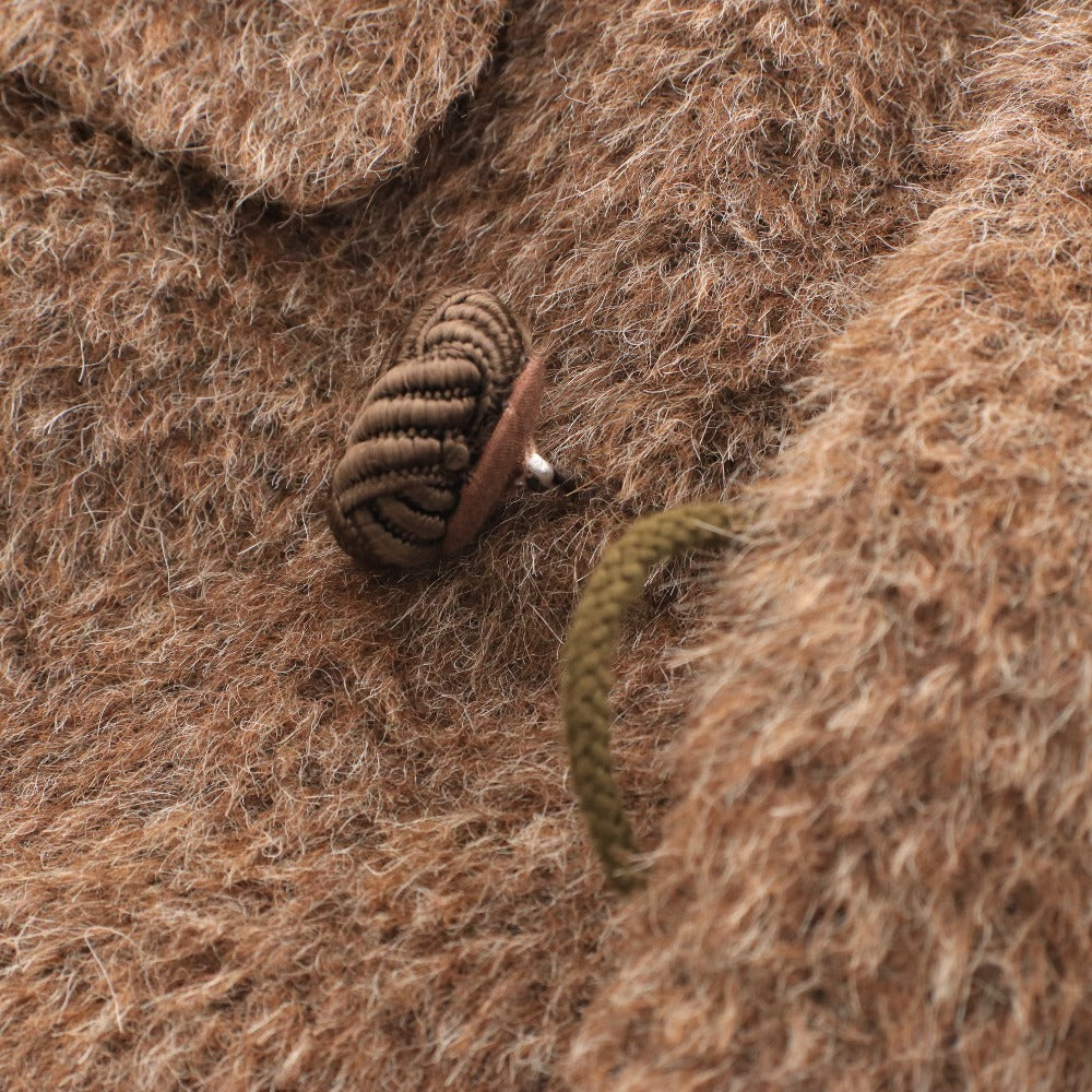 ■ ビームス コート 17-19-0001-202 長袖 アウター 無地 裏地総柄 ポケット メンズ レディース M ブラウン