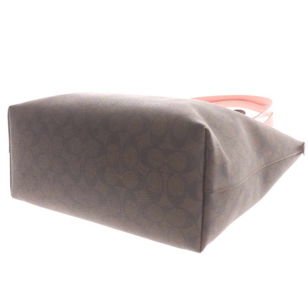 ■ コーチ ハンド トートバッグ シグネチャー C2078-79609 鞄 革 レザー ファスナー モノグラム柄 ロゴ レディース ダークブラウン