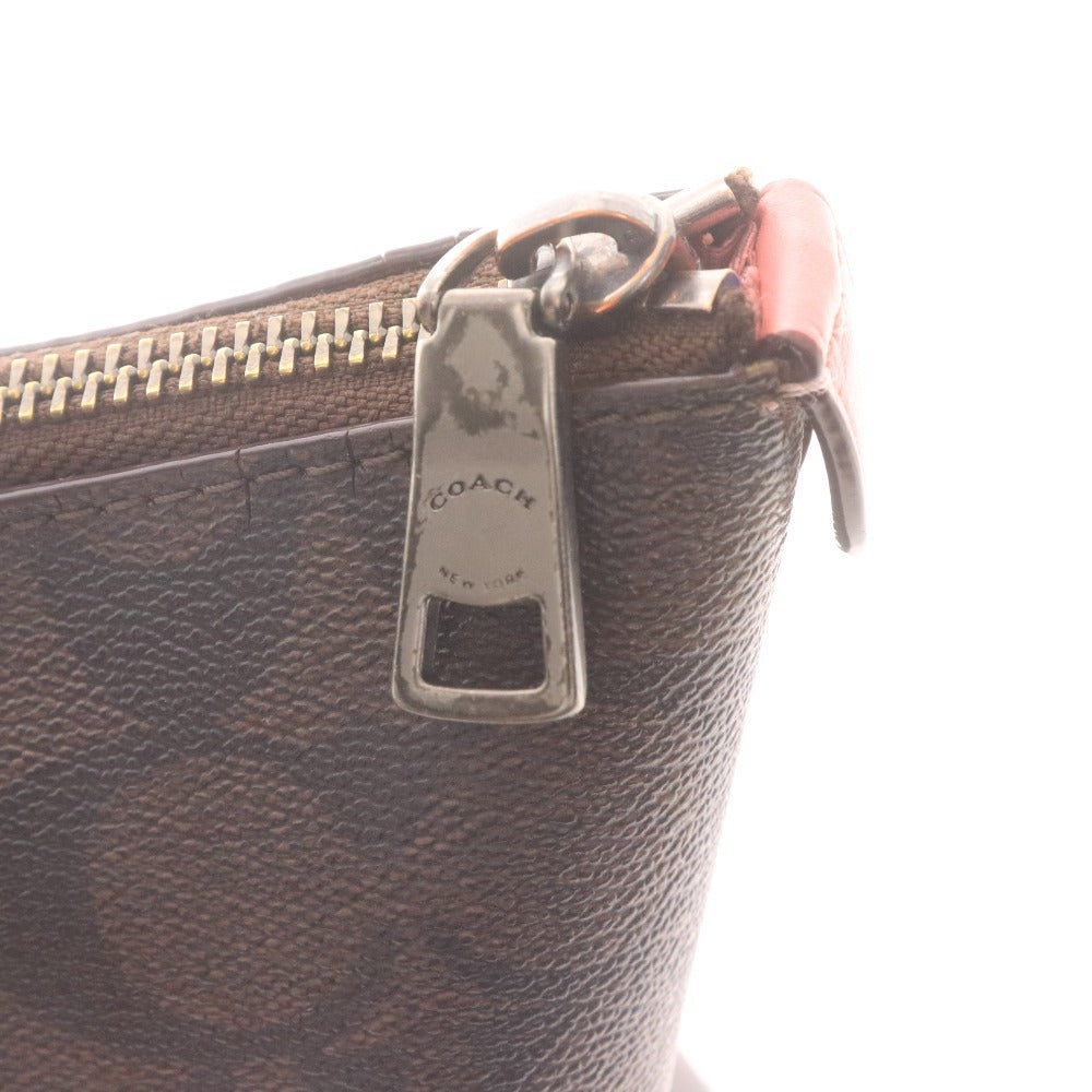 ■ コーチ ハンド トートバッグ シグネチャー C2078-79609 鞄 革 レザー ファスナー モノグラム柄 ロゴ レディース ダークブラウン