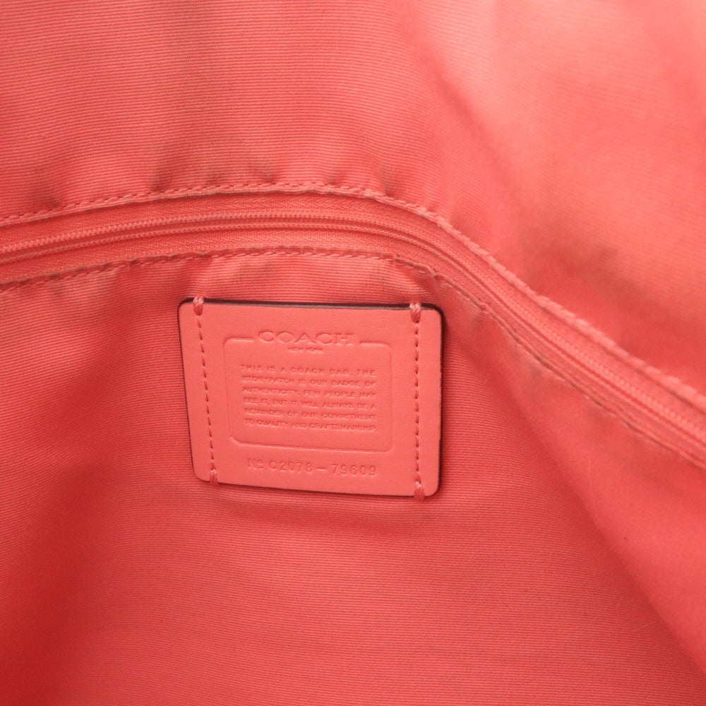 ■ コーチ ハンド トートバッグ シグネチャー C2078-79609 鞄 革 レザー ファスナー モノグラム柄 ロゴ レディース ダークブラウン