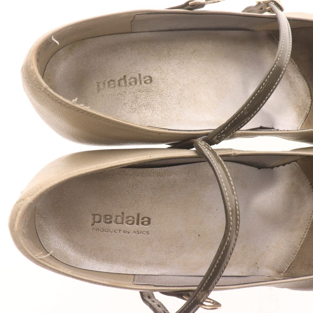 ■ アシックスウオーキング パンプス ペダラ WP353H 靴 日本製 ウォーキングシューズ ストラップ レディース 24.5 グレー 付属品付き