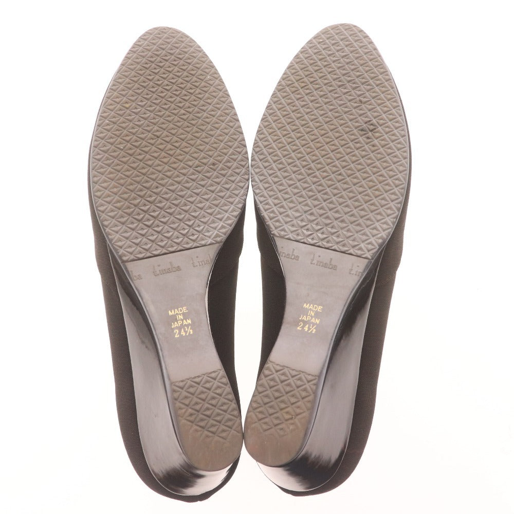 ■ イナバ t.inaba パンプス 3804 靴 Tストラップ ウェッジソール ラウンドトゥ 日本製 レディース 24.5 ダークブラウン 箱付き