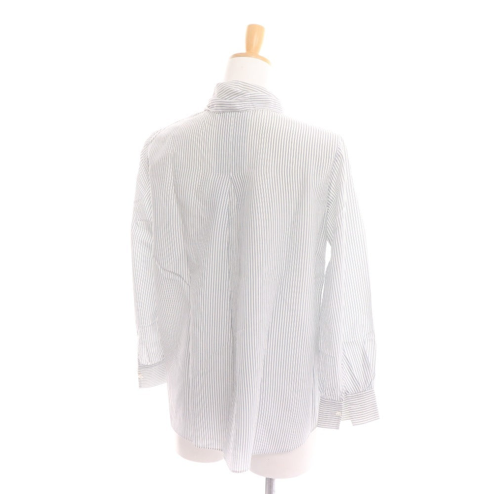 ■ エリオポール ブラウス 長袖 トップス ストライプ ボウタイ イタリア インポート セレクト レディース 38(9号サイズ相当) ホワイト系