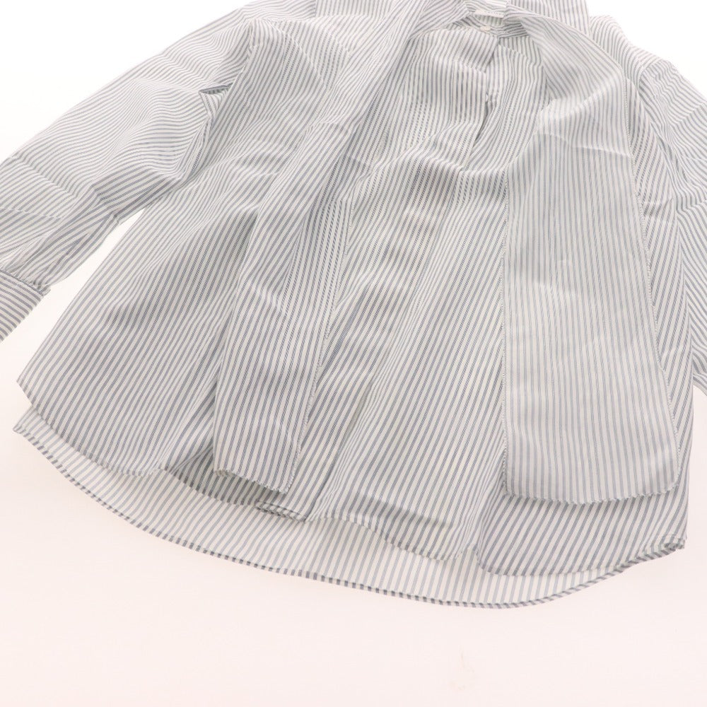 ■ エリオポール ブラウス 長袖 トップス ストライプ ボウタイ イタリア インポート セレクト レディース 38(9号サイズ相当) ホワイト系