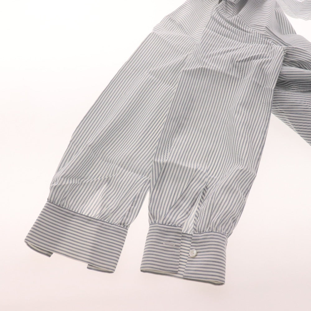 ■ エリオポール ブラウス 長袖 トップス ストライプ ボウタイ イタリア インポート セレクト レディース 38(9号サイズ相当) ホワイト系