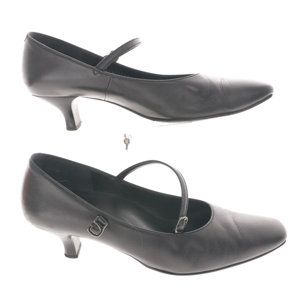 ■ ワコール サクセスウォーク パンプス WFN051 靴 日本製 ストラップ ローヒール レディース 24.5cm ブラック 箱付き