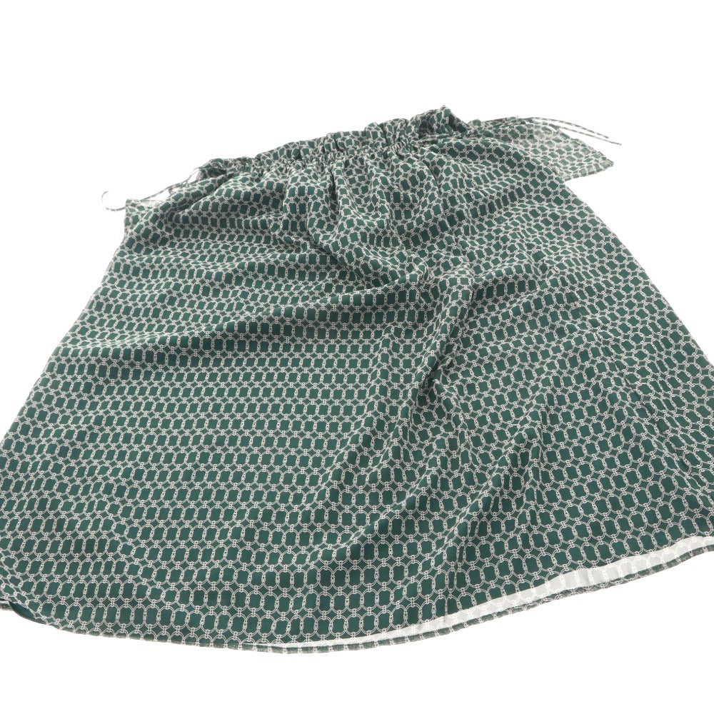 ■ プラティーヌ PLATINE ロングワンピース 半袖 トップス ボトムス 日本製 銀座マギー 総柄 ウエストコード レディース ダークグリーン