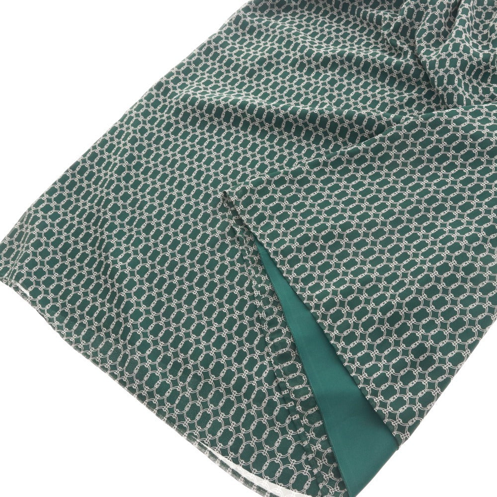 ■ プラティーヌ PLATINE ロングワンピース 半袖 トップス ボトムス 日本製 銀座マギー 総柄 ウエストコード レディース ダークグリーン