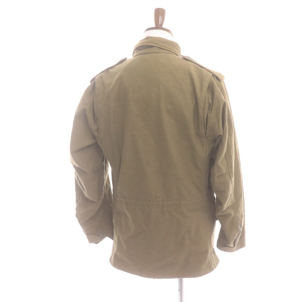Buzz Rickson's M-65 Long Sleeve Field Jacket (BR11702) with Waist Drawstring and Velcro Closure, Men's Size Small, Khaki