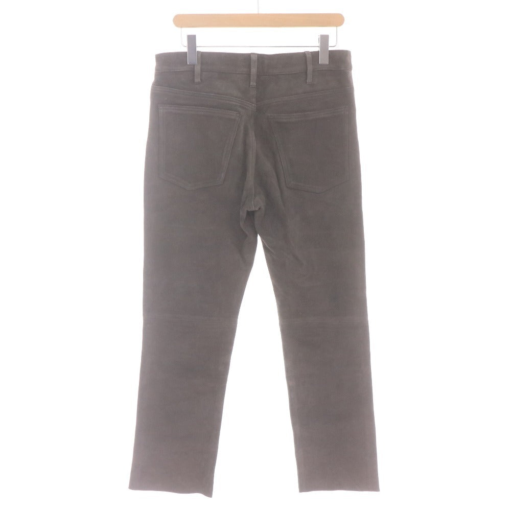 ■ ビームス ライツ レザーパンツ H2309 ボトムス ゴートレザー やぎ革 ストレート メンズ L グレー タグ付き 未使用