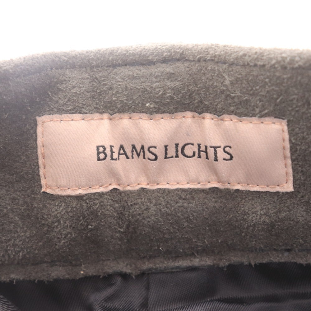 ■ ビームス ライツ レザーパンツ H2309 ボトムス ゴートレザー やぎ革 ストレート メンズ L グレー タグ付き 未使用