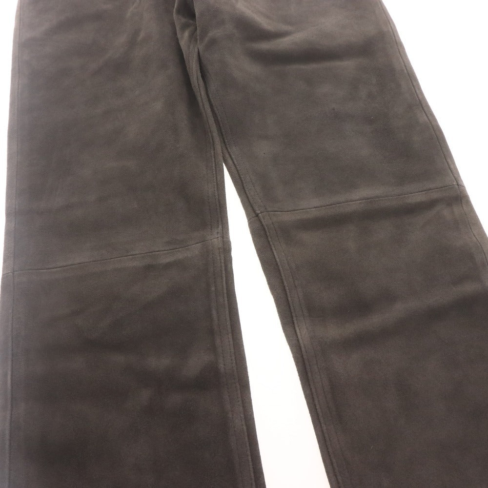 ■ ビームス ライツ レザーパンツ H2309 ボトムス ゴートレザー やぎ革 ストレート メンズ L グレー タグ付き 未使用