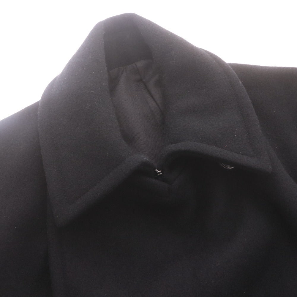 scye Men's Long Sleeve P-Coat (1106-73780) Made in Japan, Cashmere and Wool Outer Jacket, Size 40 (Equivalent to L), Black