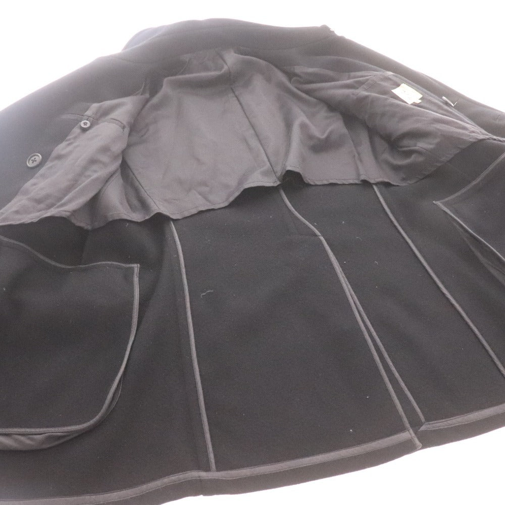 scye Men's Long Sleeve P-Coat (1106-73780) Made in Japan, Cashmere and Wool Outer Jacket, Size 40 (Equivalent to L), Black