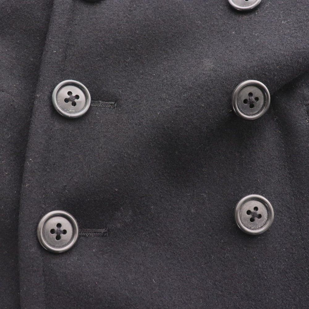 scye Men's Long Sleeve P-Coat (1106-73780) Made in Japan, Cashmere and Wool Outer Jacket, Size 40 (Equivalent to L), Black