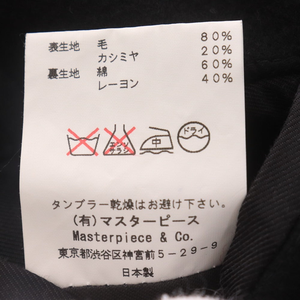 scye Men's Long Sleeve P-Coat (1106-73780) Made in Japan, Cashmere and Wool Outer Jacket, Size 40 (Equivalent to L), Black