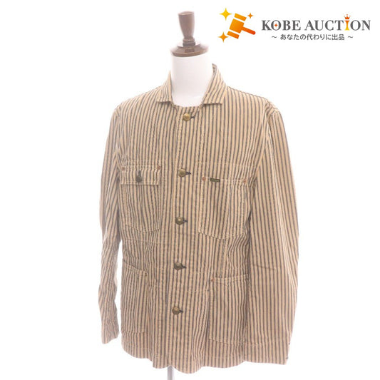 ■ ステュディオ ダ ルチザン ジャケット 長袖 4414 トップス カバーオール 日本製 ストライプ メンズ 42(XL相当) ベージュ系